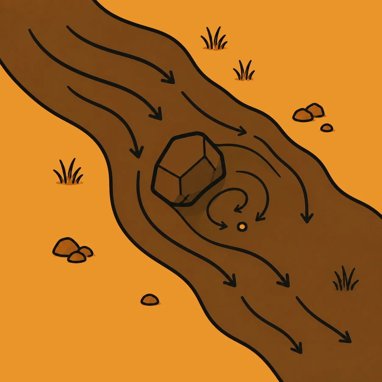 Illustration : observer le sens du courant en pêche à l'aimant