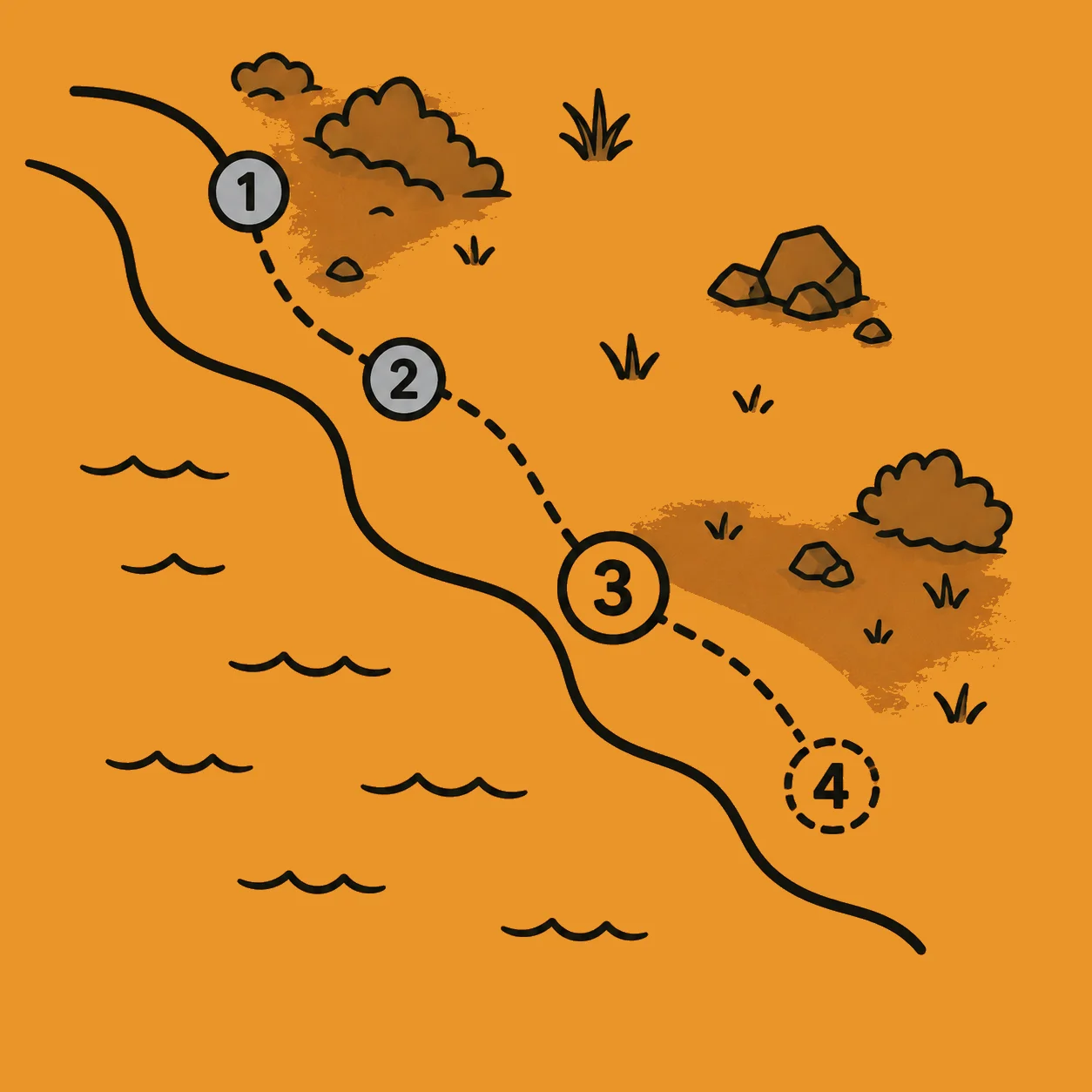 Illustration : varier les points de lancer en pêche à l'aimant